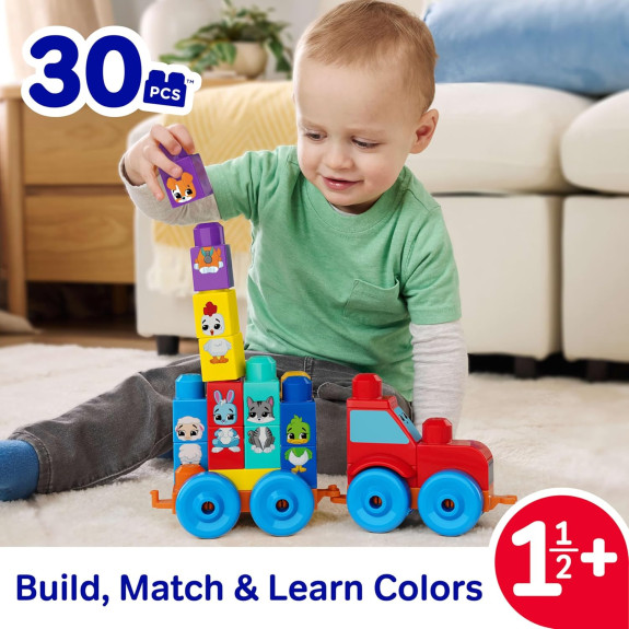 Traktor so zvieratkami Mega Bloks