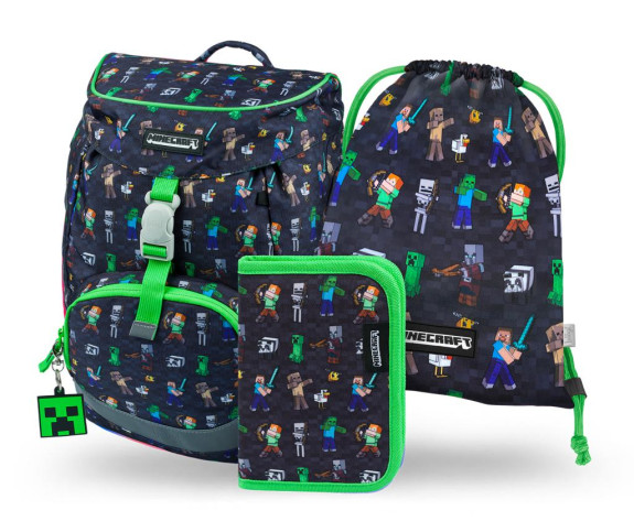 Set 3 Airy Minecraft: batoh, peračník, sáčok Baagl