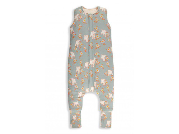 Celoročný spací vak s nohavicami Vintage Animals Sleepee Sky Blue/Cream