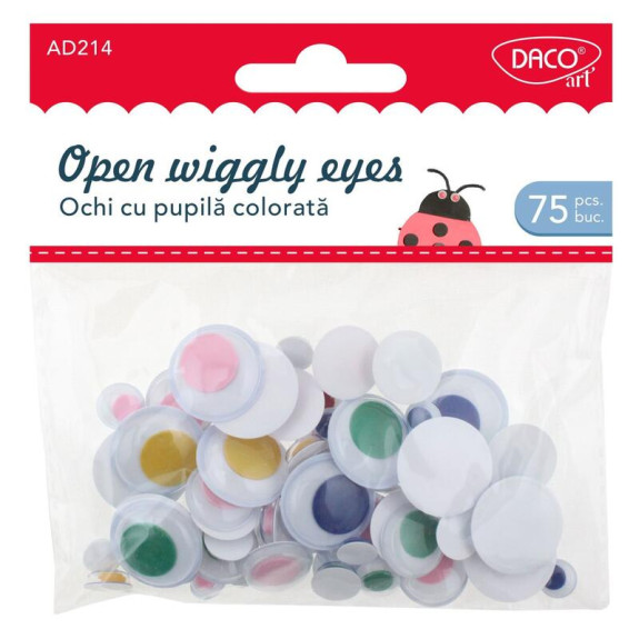 Oči farebné vypuklé 75 ks