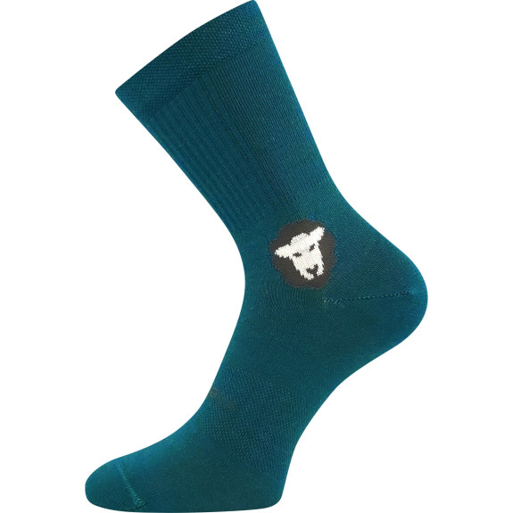 Ponožky detské Barefootik merino so striebrom modro-zelenej (3 páry)