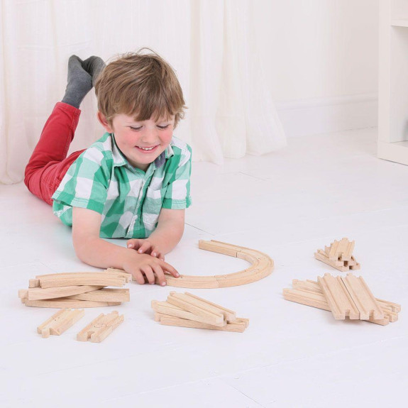 Drevené koľaje set 24 dielov Bigjigs Rail