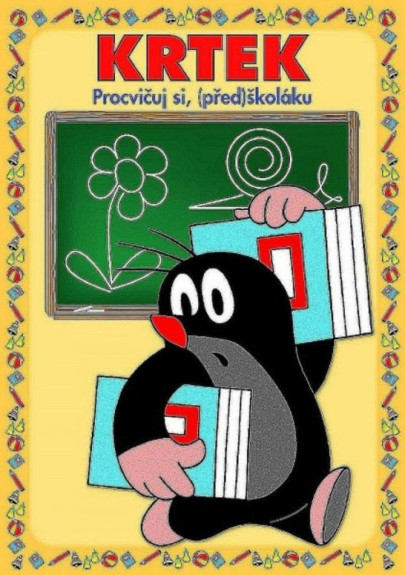 Stierateľný zošit "Precvičuj si (pred)školáka" + stierateľný popisovač - Krtek