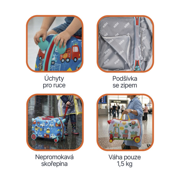 Detský kufrík na kolieskach Pack & Ride Zopa