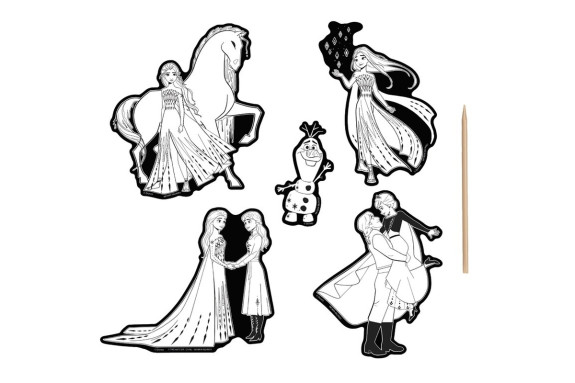 Vyškrabávacie obrázky-samolepky Ľadové kráľovstvo