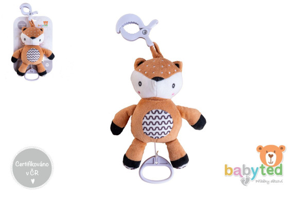 Naťahovací hrací strojček plyš 30 cm záves na postieľku/kočík Babyted