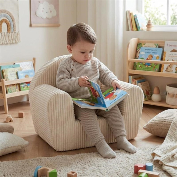 Detské kreslo Menčestrové cream New Baby