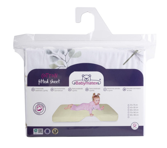 Bavlnená prestieradlo s gumou a potlačou 70 x 140 cm Babymatex
