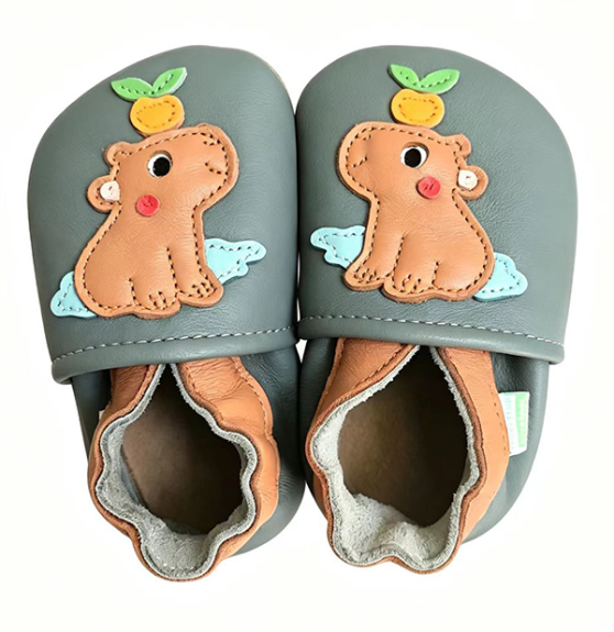 Kožené capáčky Barefoot Veľ. L (12-18 mes.) Hopi Hop