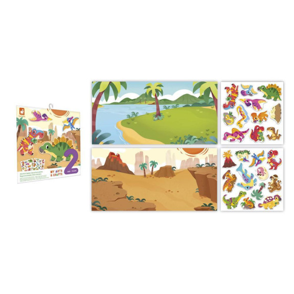 Kreatívna sada My arts&crafts Prelepovateľné samolepky Dinosaury Janod