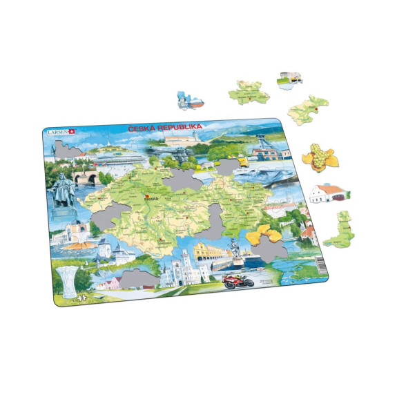 Česká republika pamiatky 78 dielikov Edu puzzle Dino