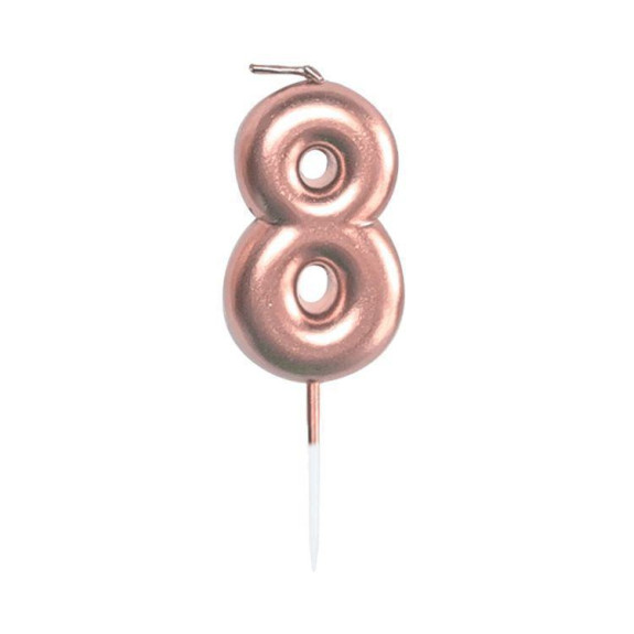 Sviečka tortová rose gold 5 cm