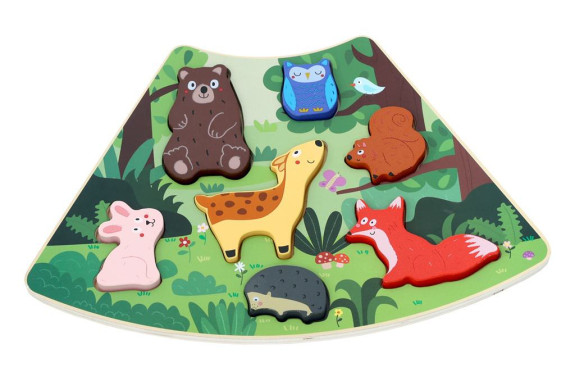 Drevené puzzle Lesné zvieratká prepojiteľné 2Kids Toys