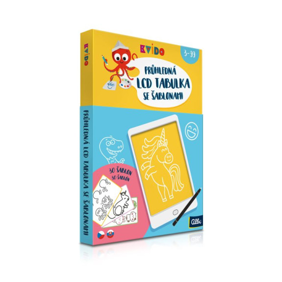 Priehľadná LCD tabuľka s 30 šablónami Kvído
