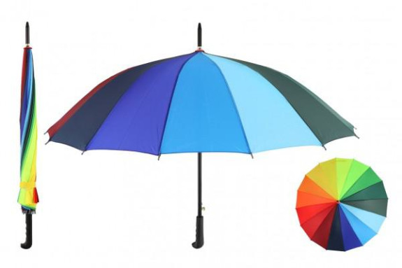 Dáždnik vystreľovací dúhový 78 cm kov/látka