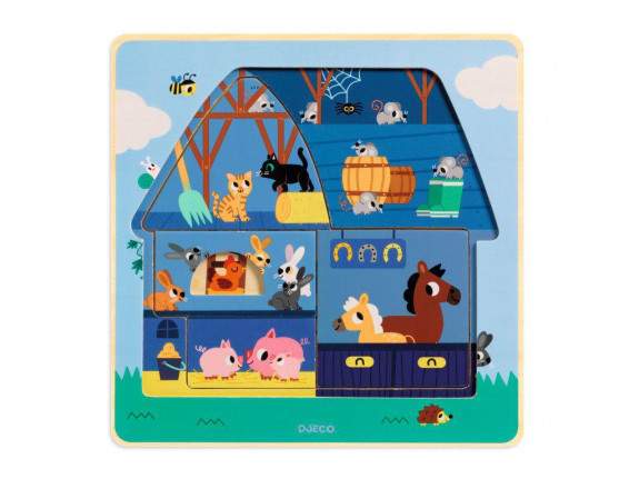Djeco Trojvrstvové puzzle Statok
