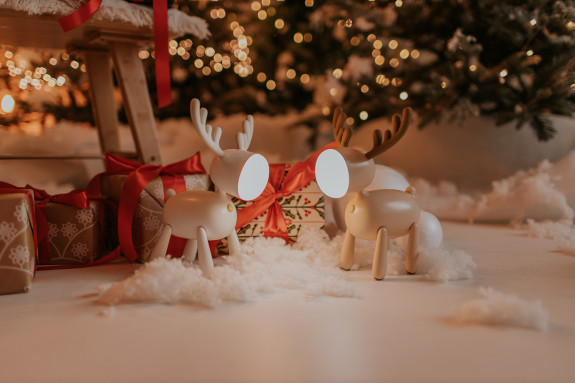 LED nastaviteľná nočná lampička - jeleň, béžová Mary's