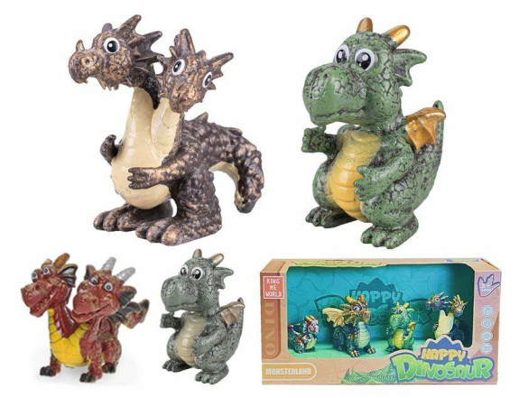 Drak figúrka 3,5-6 cm fantasy design 4 ks