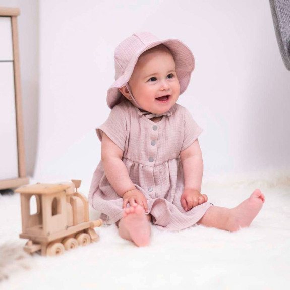 Mušelínové šaty Barunka Powder pink Esito