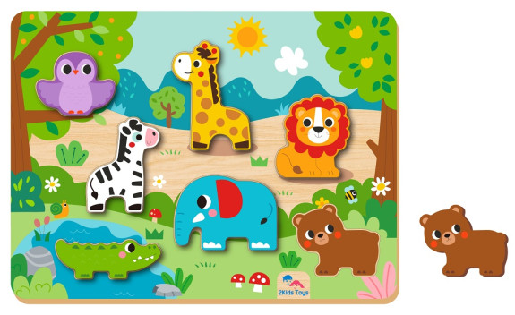 Vkladacie puzzle Zvieratká 2Kids Toys