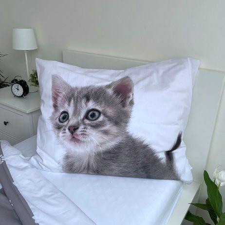 Obliečky do postieľky bavlna Kitten "Grey" 140 x 200 cm + 70 x 90 cm Jerry Fabrics