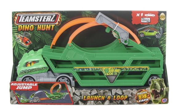 Teamsterz Dino prenosný transportér s 1 autíčkom a loopingom
