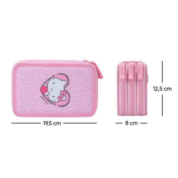 Školský peračník trojposchodový Hello Kitty Sweet Leopard GRS Baagl