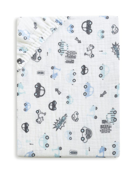 Mušelínové prestieradlo Dizajn s gumou 60 x 120 cm BabyMatex