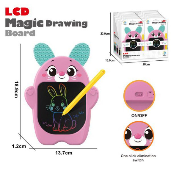 Kresliaca LCD tabuľka 18,9 x 13,7 cm Zajačik
