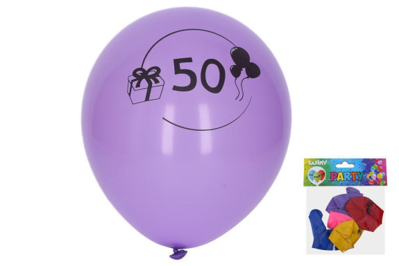 Balónik nafukovací 30 cm sada 5ks s číslom