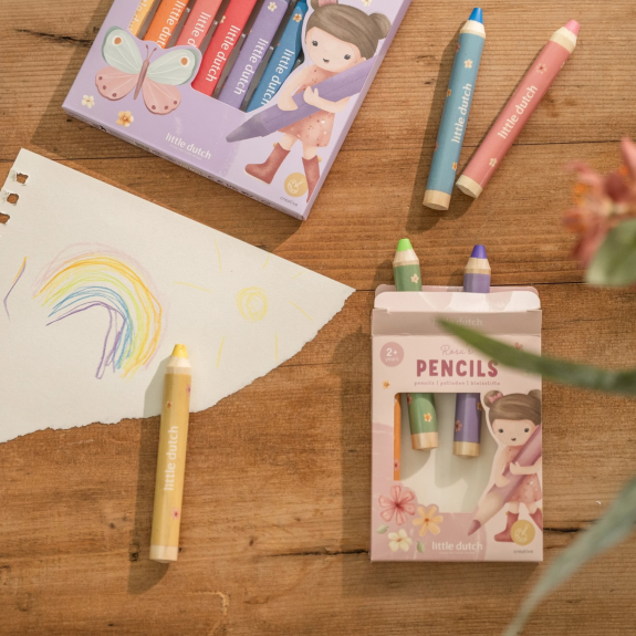 Pastelky 6 ks Rosa Little Dutch
