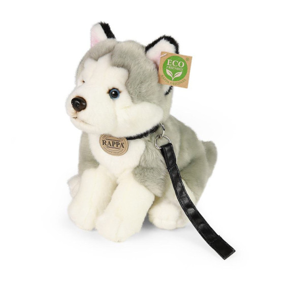 Plyšový pes husky sediaci s vodítkom 28 cm Eco-Friendly Rappa