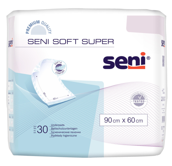 Jednorazové prebaľovacie podložky Seni Soft Super 90x60 cm 30 ks