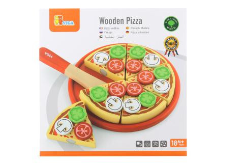 Drevená pizza - krájanie Viga
