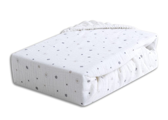 Mušelínové prestieradlo Dizajn s gumou 60 x 120 cm BabyMatex