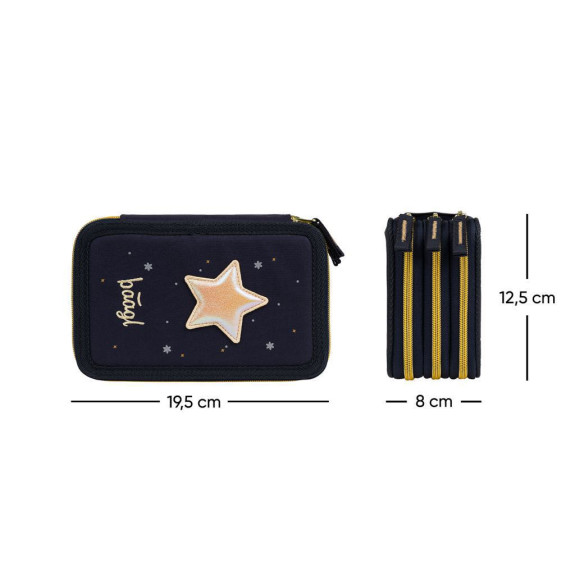 Školský peračník trojposchodový Unicorn Gold Baagl