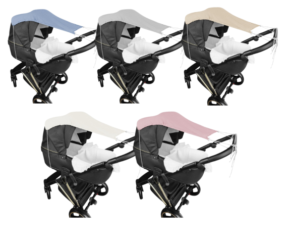 Mušelínová slnečná strieška na kočík Nature Baby Nellys