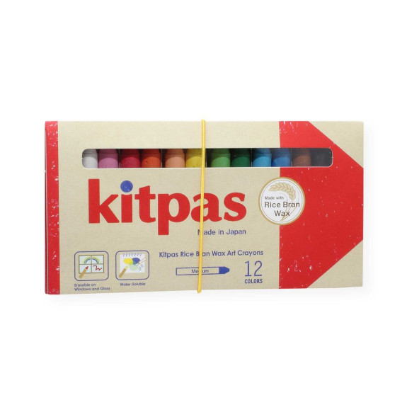 Voskové pastelky na sklo a papier 12 ks Kitpas