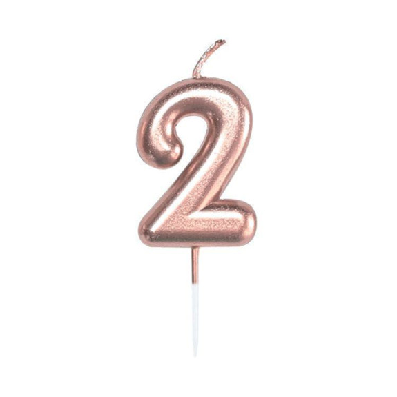 Sviečka tortová rose gold 5 cm