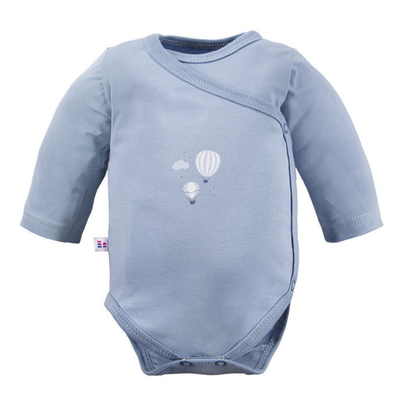 Zavinovacie body Petite s dlhým rukávom modré balóniky Eevi