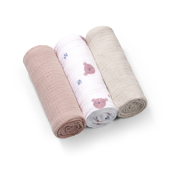 Mušelínové - super mäkké plienky, 3 ks 70x70 cm Púdrová Baby Ono