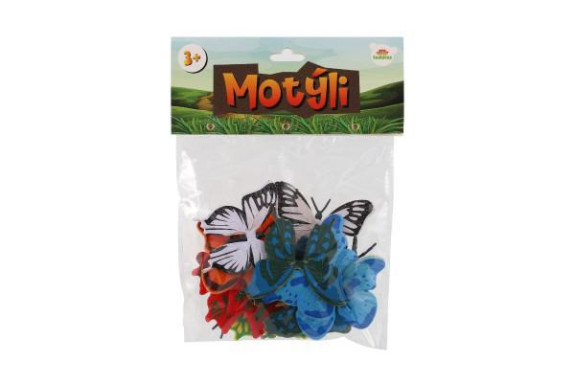 Motýle 12 ks plast 7-8 cm