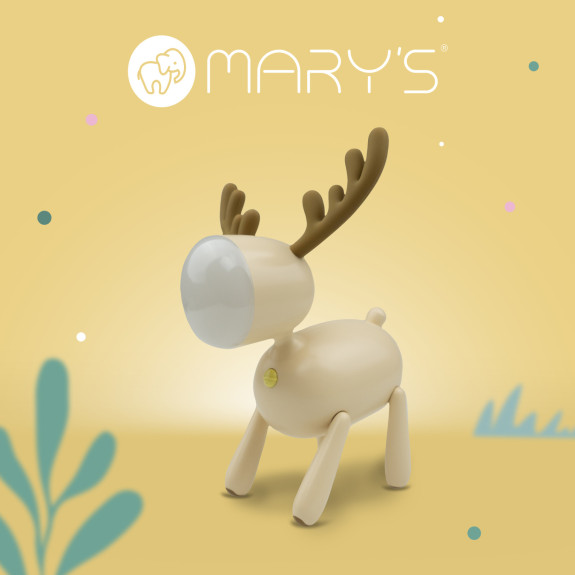 LED nastaviteľná nočná lampička - jeleň, béžová Mary's