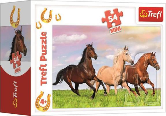 Minipuzzle koňa 4 druhy, 54 dielikov