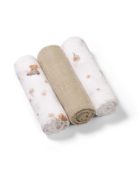 Mušelínové plienky Super Soft ružové 3 ks 70x70 cm BabyOno