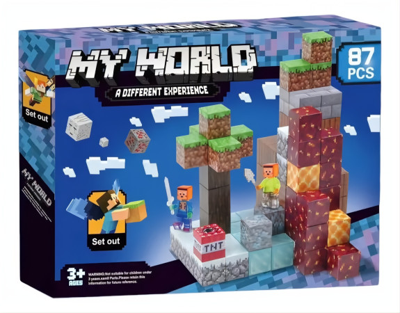 Magnetická stavebnica Minecraft Diamond Lava TNT 87 ks