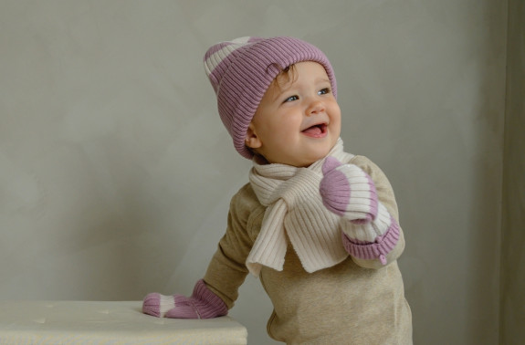 Čiapka Stripe Merino Mauve Lodger