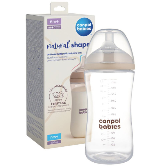 Fľaša antikoliková Natural Shape 330 ml Canpol babies