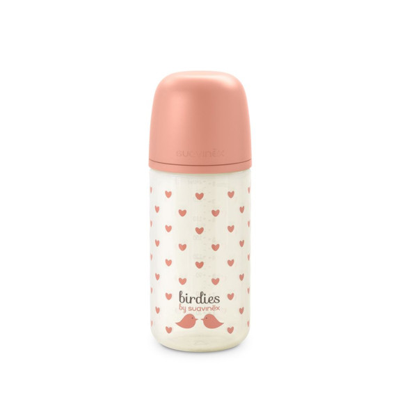 Fľaša sklenená Birdies 240 ml fyziologická SX Pro 0+ SF Suavinex