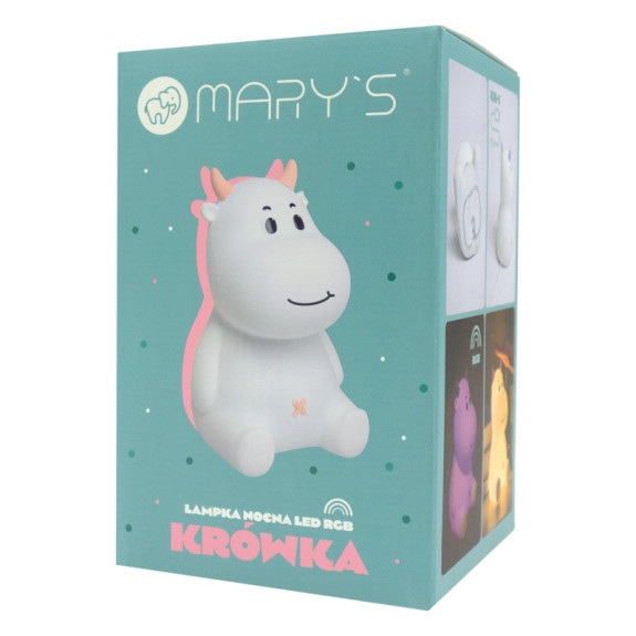 LED silikónová nočná lampička Rgb - kravička Mary's